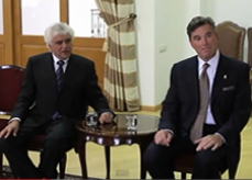 Mr. Matthew Stuller & Mr. Pierre Akkelian visiting Holy Echmiadzin   